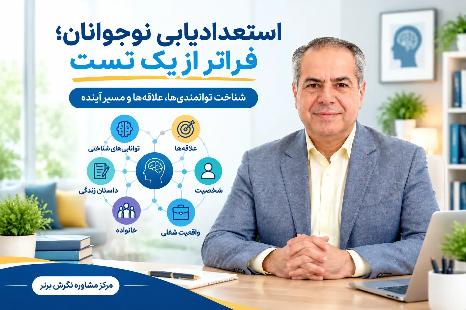 دکتر بهمن امینی در مرکز مشاوره نگرش برتر؛ استعدادیابی ۶بعدی نوجوانان